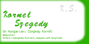 kornel szegedy business card